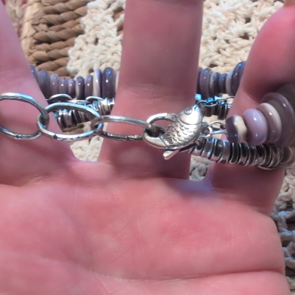 💥SOLD💥"New"Wampum,Sterling Silver Bracelet - Picture 8 of 10